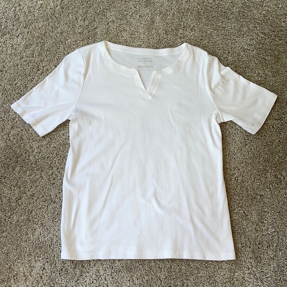 The Talbots Tee V neck short sleeve 100% cotton - size Lp - Picture 2 of 4